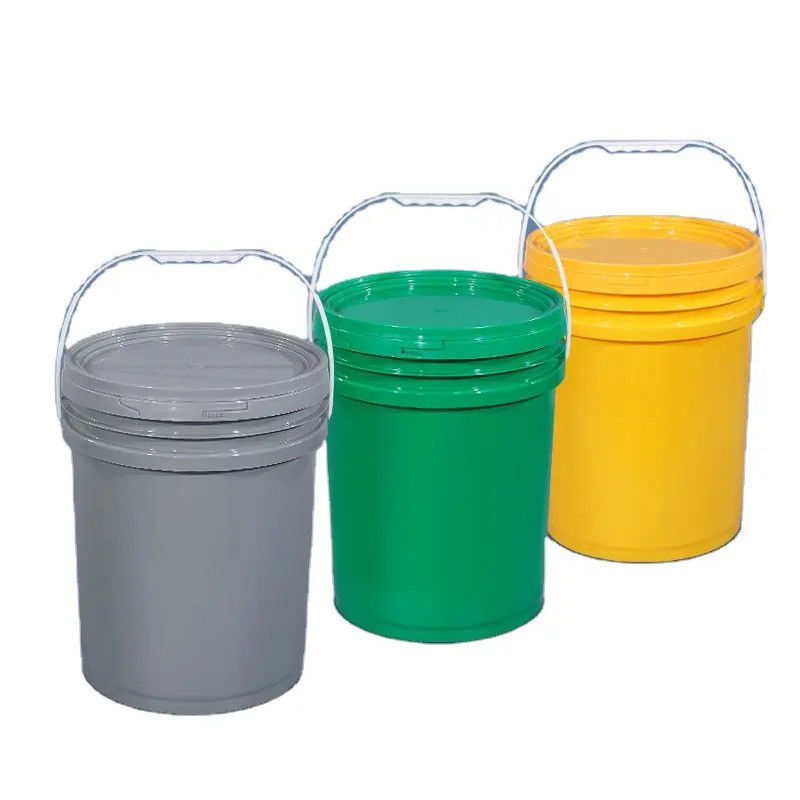 Durable Lightweight Round Plastic Bucket With Lid Color Customization