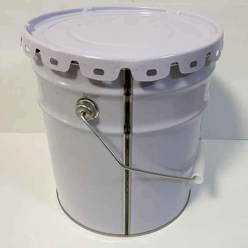 Heavy Duty Corrosion Resistant Metal Paint Bucket And Lid With Metal Handle