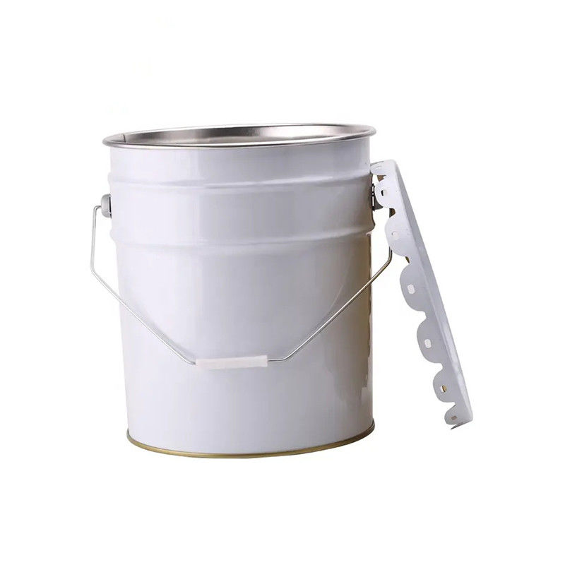 Metal Paint Buckets with Exterior Print for Industrial Chemical and Paint Use