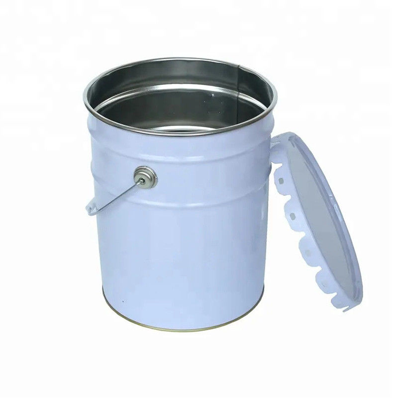Industrial Lubricating Oil Storage Steel Pail With Lid 1L - 40L Stackable Metal Handle And Removable Lid
