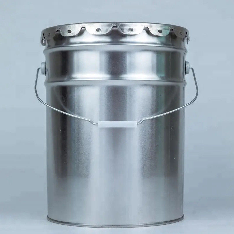 Heavy Duty Steel Handle 5 Gallon Metal Paint Bucket Tight Lid Seal And Cylindrical Shape