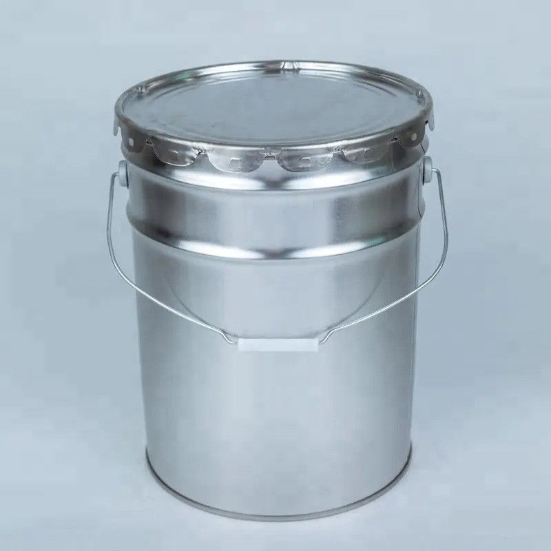 Heavy Duty Steel Handle 5 Gallon Metal Paint Bucket Tight Lid Seal And Cylindrical Shape