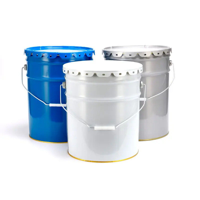 Heavy Duty Iron 5 Gallon Metal Bucket With Lid Rust Resistant Cylindrical Steel Barrel Customizable For Safe Storage