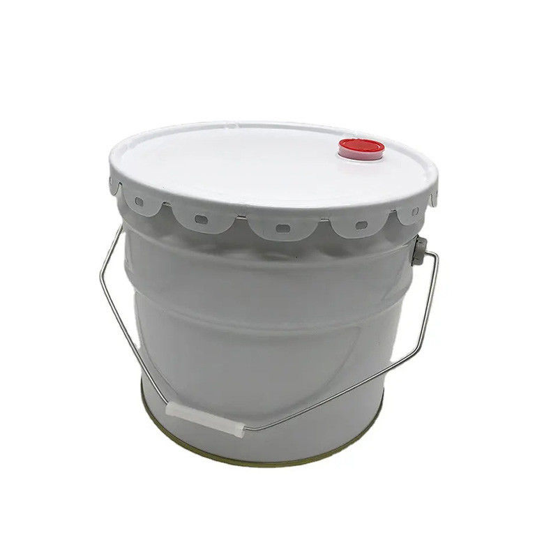 Customizable Cylindrical Iron Metal Paint Bucket And Lid For Chemical Liquid Storage