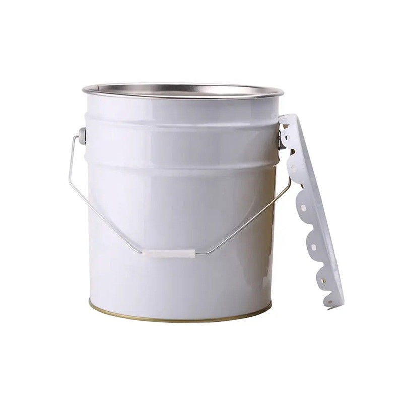 Customizable Cylindrical Iron Metal Paint Bucket And Lid For Chemical Liquid Storage