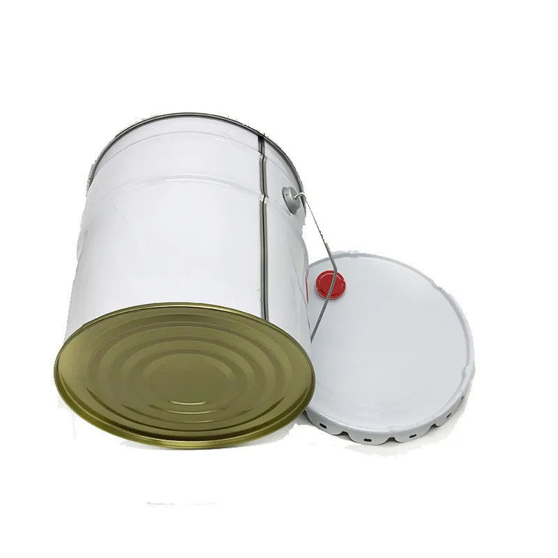 Sealed Iron Empty Paint Buckets With Lids 15L For Chemical Liquid Storage