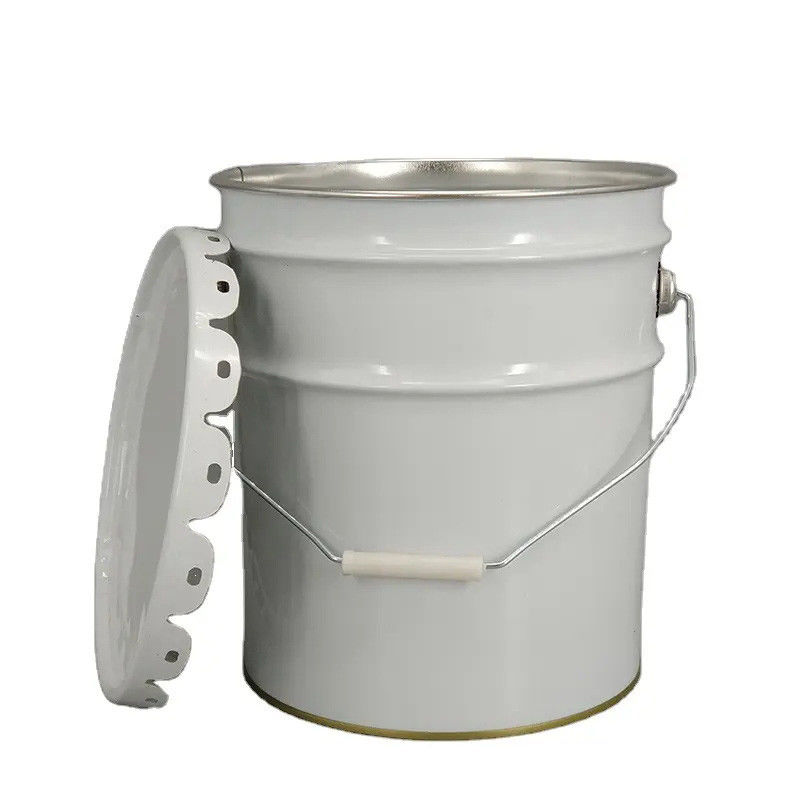 Sealed Iron Empty Paint Buckets With Lids 15L For Chemical Liquid Storage