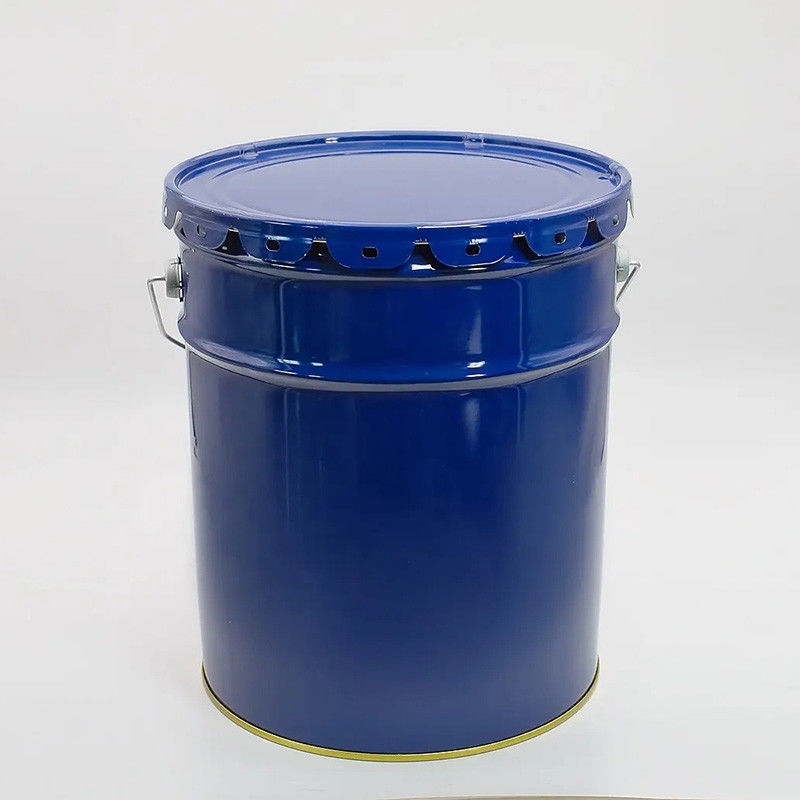 15L Cylindrical Leak Proof Iron Metal Paint Bucket And Lid For Chemical Storage