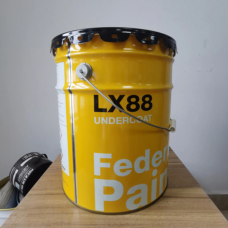 CMYK 4 Color Offset Printing Metallic Metal Paint Bucket With Lid For Chemical Liquid Storage Needs