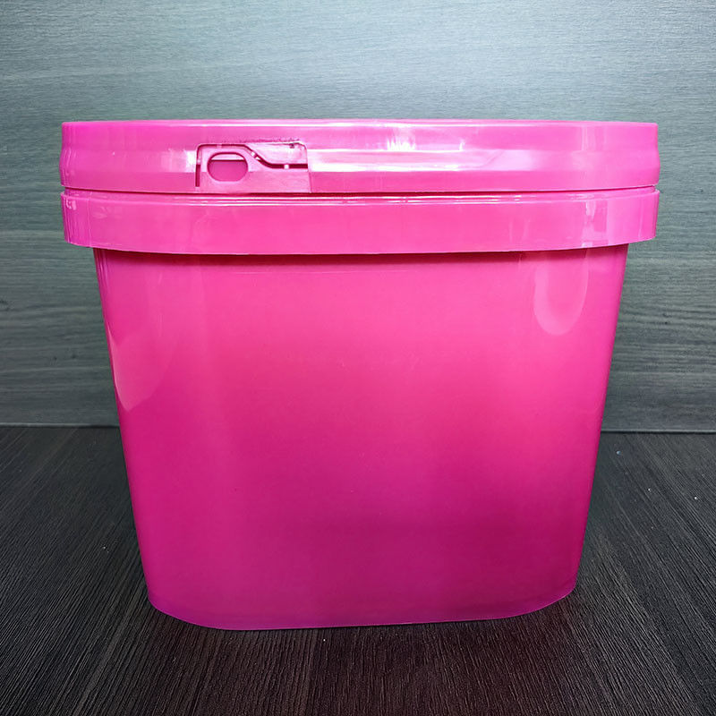 Colorful 18L Square Plastic Buckets With Handles Metal And Snap On Lid