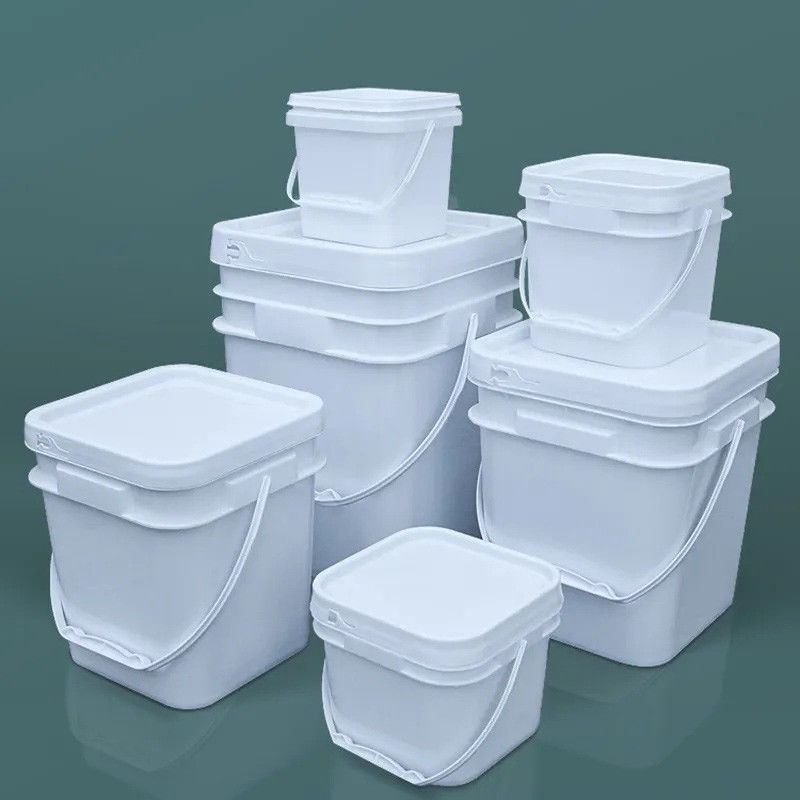 Versatile Storage Square Plastic Bucket With Lid Snap On square pail 4 gallon 5 Gallon