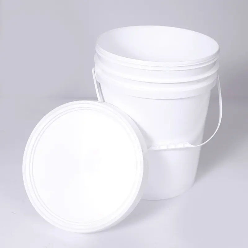 1.5 Pounds Round Large Plastic Storage Bucket With Sustainable White Snap On Lid