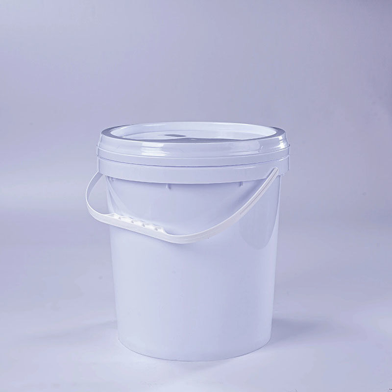 Large White Round Plastic Pail With Lid And Handle Indoor And Outdoor